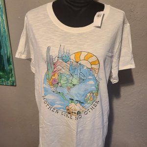 White Rounded Hem Mother Like No Other Graphic T-Shirt Size XL NWT